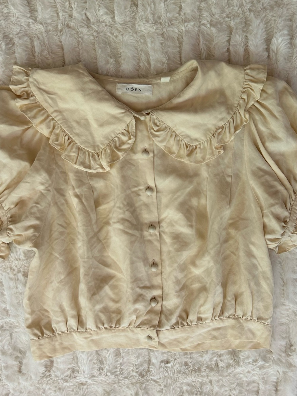 Doen Silk Sparrow Top in Ivory - Picture 3 of 9